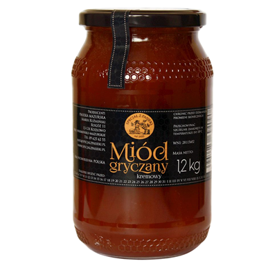 Miód kremowy gryczany 1,2kg SPECJAŁ Z PASIEKI