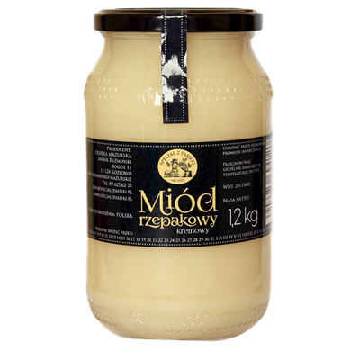 Miód kremowy rzepakowy 1,2kg SPECJAŁ Z PASIEKI