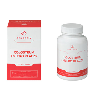 GENACTIV Colostrum i Mleko klaczy 180 kaps. - bioaktywny liofilizat 2h