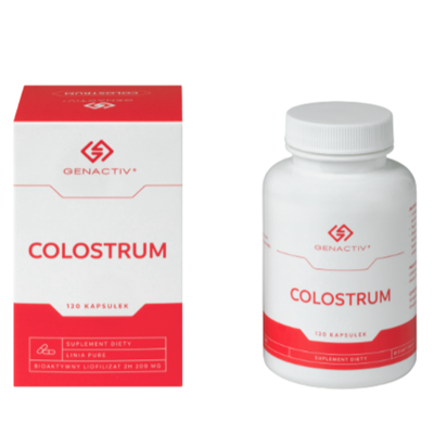 GENACTIV Colostrum kapsułki 200mg, 120 kaps. - bioaktywny liofilizat 2h