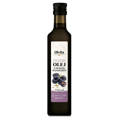 OLVITA Olej winogronowy zimnotłoczony nieoczyszczony 250ml