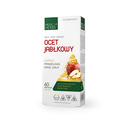 MEDICA HERBS Ocet jabłkowy 650mg, 60 kaps.