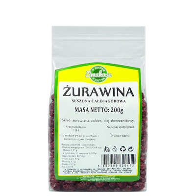 SMAKOSZ Żurawiny CAŁE kandyzowane 200g