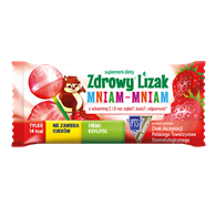 Zdrowy lizak Mniam-Mniam bez cukru truskawka 1 szt. STARPHARMA