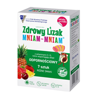 Zdrowy lizak Mniam-Mniam bez cukru różne smaki 7 sztuk + naklejka STARPHARMA