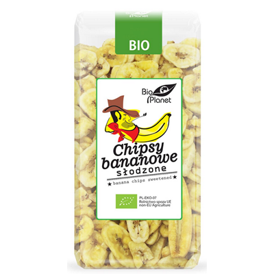 BIO PLANET Chipsy bananowe słodzone BIO 150g