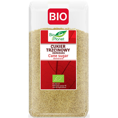BIO PLANET Cukier trzcinowy brązowy Demerara BIO 500g