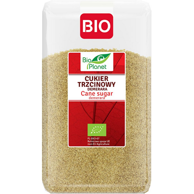 BIO PLANET Cukier trzcinowy brązowy Demerara BIO 1kg