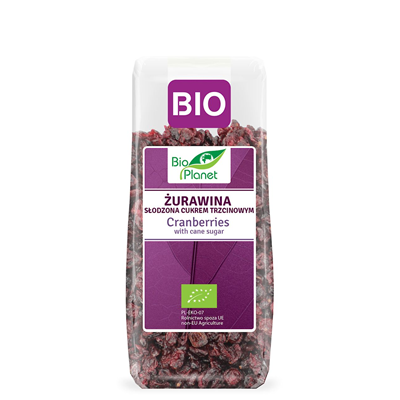 BIO PLANET Żurawina słodzona cukrem trzcinowym BIO 100g