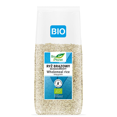BIO PLANET Ryż brązowy długoziarnisty bezglutenowy BIO 1kg