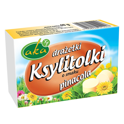 Ksylitolki drażetki pudrowe pinacola (mix ananas-kokos) 40g b/c AKA