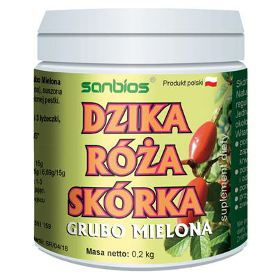 SANBIOS Dzika róża skórka mielona 200g