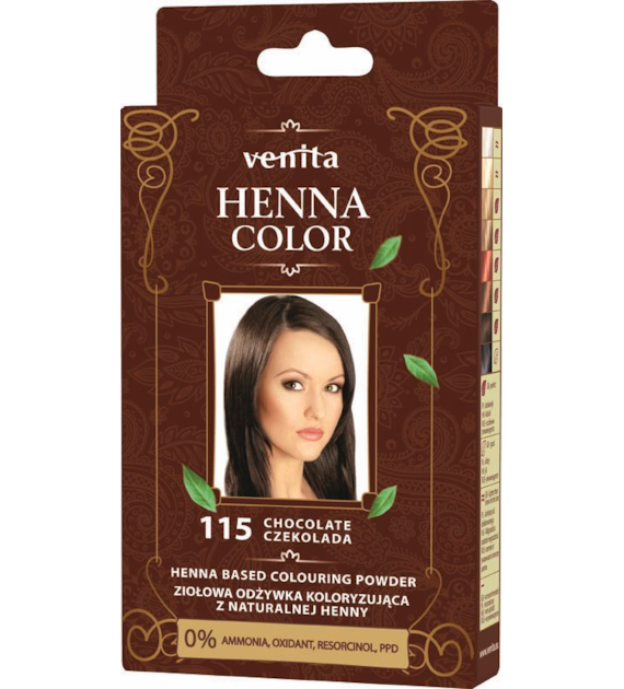 VENITA henna proszek nr 115 czekolada 25g - ziołowa odżywka koloryzująca