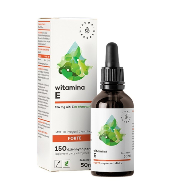 AURA HERBALS Witamina E Forte (200 IU) na oleju MCT - krople 50ml