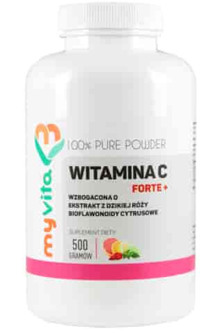 MyVita Witamina C FORTE+ proszek 500g - witamina C + bioflawonoidy + dzika róża