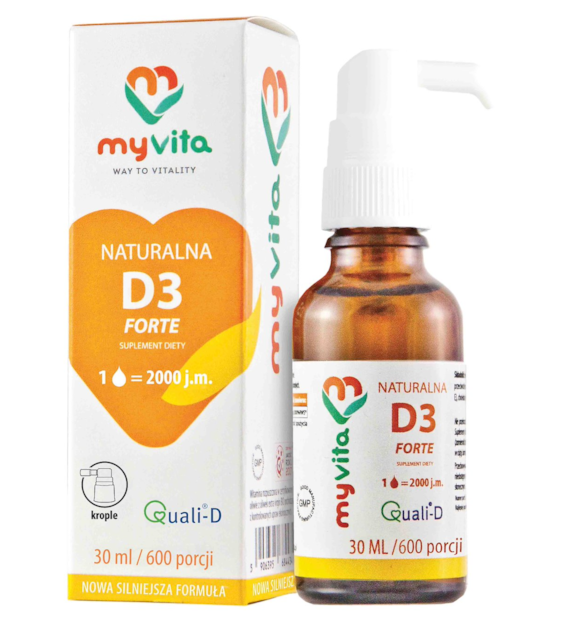 MyVita Witamina D3 2000 j.m. FORTE - krople 30ml (600 porcji)