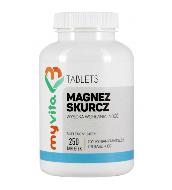 MyVita Magnez Skurcz 250tabl. - Magnez + Potas + Witamina B6