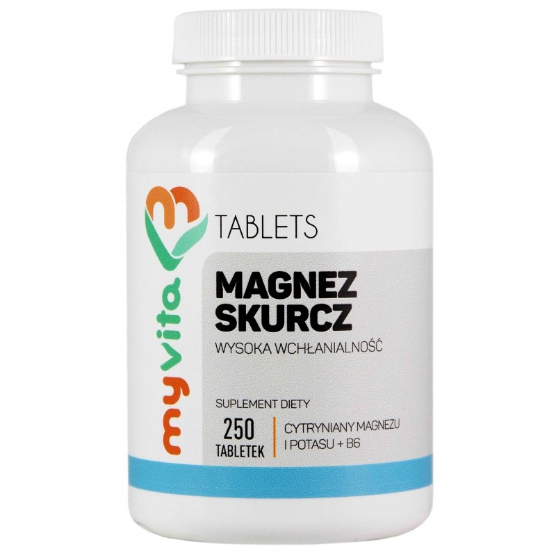 MyVita Magnez Skurcz 250tabl. - Magnez + Potas + Witamina B6