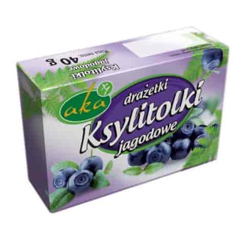 Ksylitolki drażetki pudrowe jagodowe 40g b/c AKA