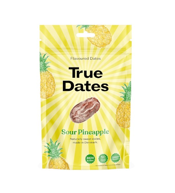 TRUE DATES Sour Pineapple 100g - daktyle o smaku kwaśnego ananasa