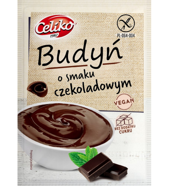 Budyń o smaku czekoladowym bezglutenowy bez dodatku cukru 40g CELIKO
