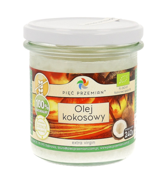PIĘĆ PRZEMIAN Olej kokosowy BIO extra virgin 240g