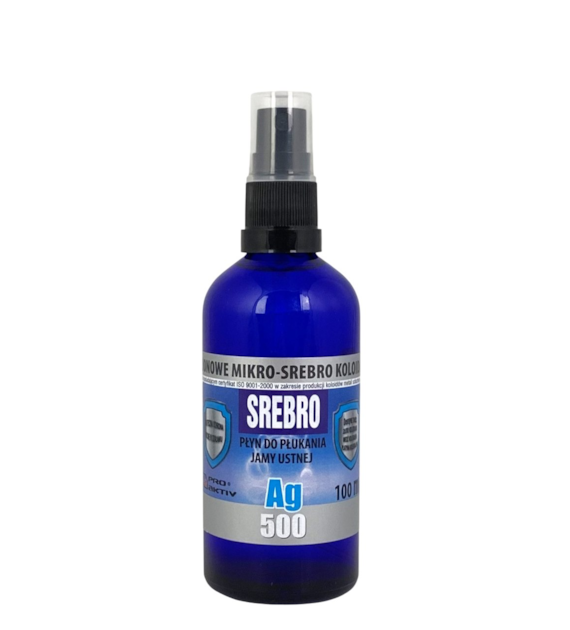Mikro-Srebro koloidalne SPRAY Ag500 50ppm 100ml PRO AKTIV - płyn do płukania jamy ustnej