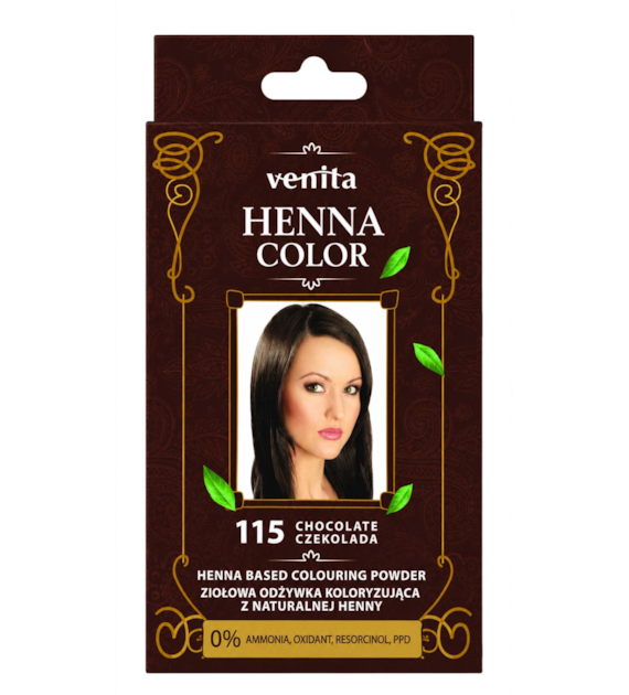 VENITA henna proszek nr 115 czekolada 25g - ziołowa odżywka koloryzująca