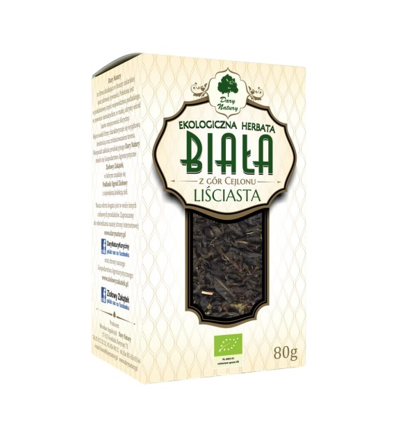 Herbata Biała cejlońska liściasta BIO 80g DARY NATURY