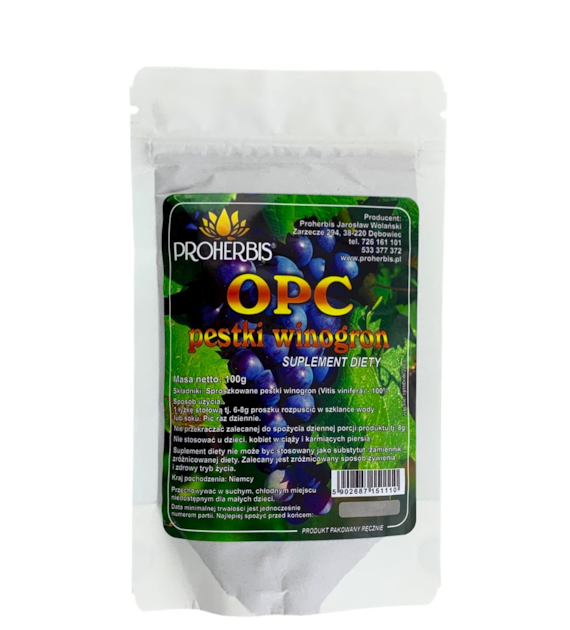 PROHERBIS OPC - pestki winogron mielone 100g