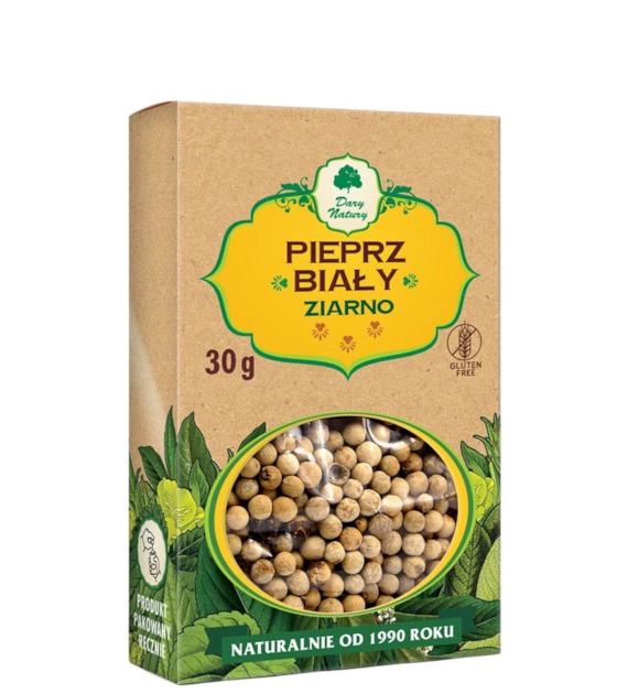 Pieprz biały ziarnisty 30g DARY NATURY