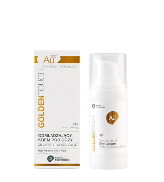 Odmładzający krem pod oczy ze złotem monojonowym Au100 15ml INVEX REMEDIES