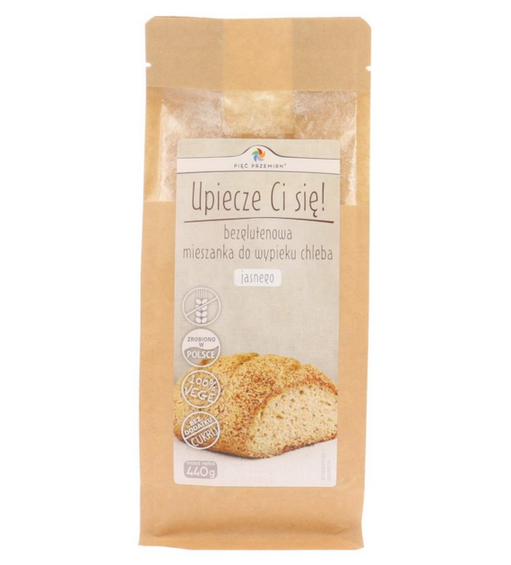 PIĘĆ PRZEMIAN Mieszanka do wypieku chleba jasnego bezglutenowa 440g