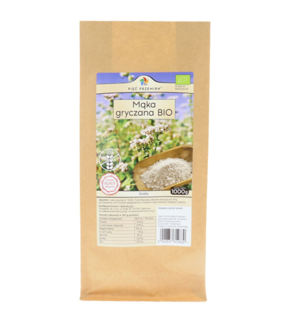 PIĘĆ PRZEMIAN Mąka gryczana BIAŁA bezglutenowa BIO 1000g