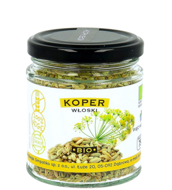 PIĘĆ PRZEMIAN Koper włoski nasiona bezglutenowy BIO 75g
