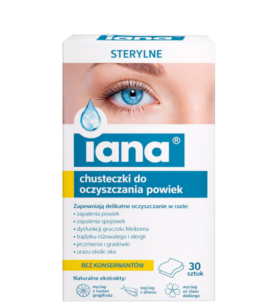 IANA Chusteczki do oczyszczania powiek sterylne 30 szt. STARPHARMA