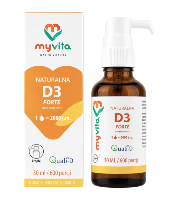 MyVita Witamina D3 2000 j.m. FORTE - krople 30ml (600 porcji)