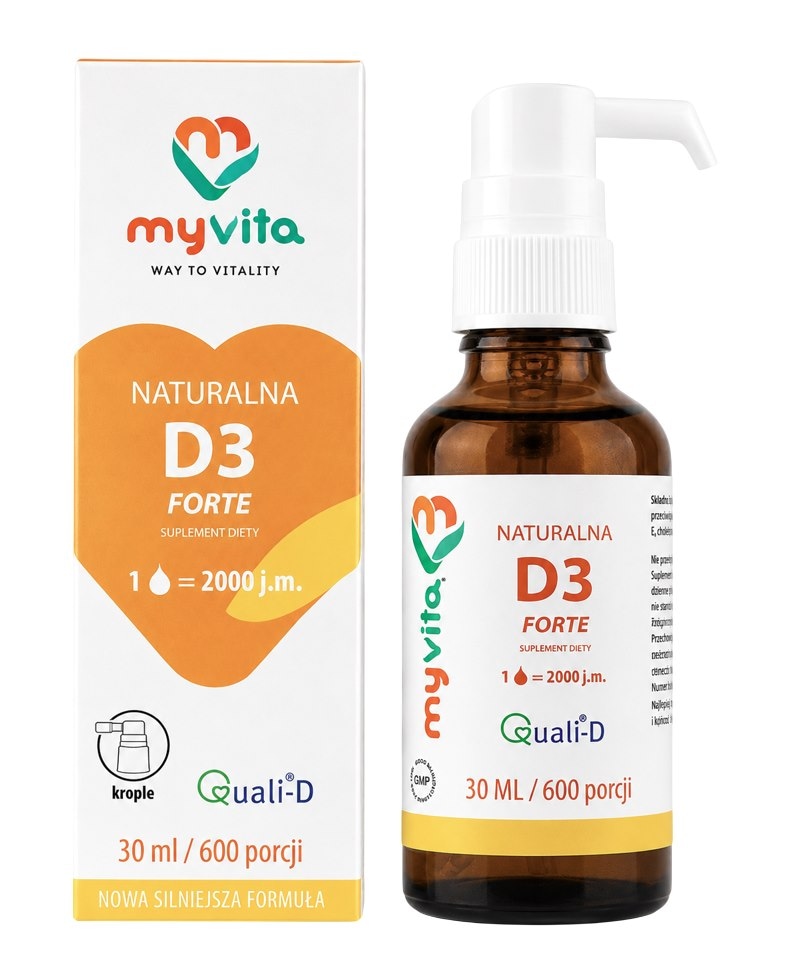 MyVita Witamina D3 2000 j.m. FORTE - krople 30ml (600 porcji)