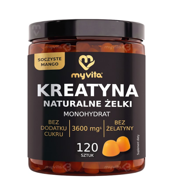 MyVita Żelki Kreatyna mango 120 sztuk - naturalne żelki z pektyny cytrusowej