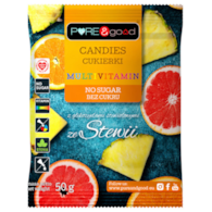 PURE&GOOD Cukierki multiwitamina ze stewią bez dodatku cukru 50g