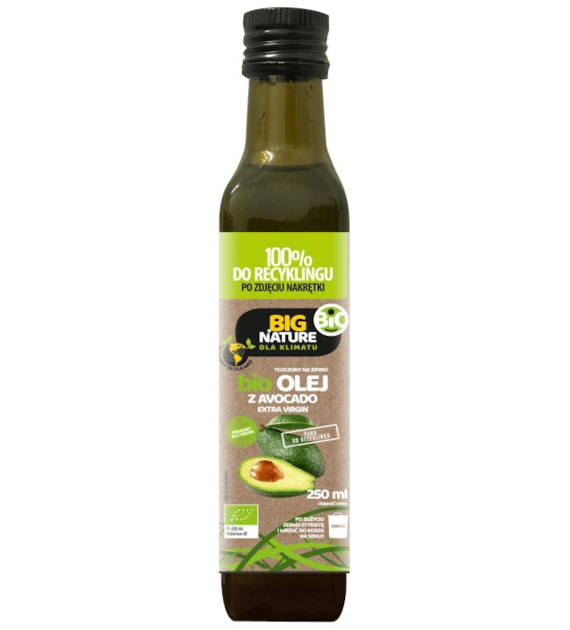 BIG NATURE Olej z awokado tłoczony na zimno BIO 250ml