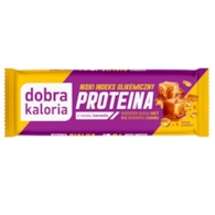 DOBRA KALORIA Baton PROTEINA z niskim IG o smaku karmelu + olej MCT 45g KUBARA