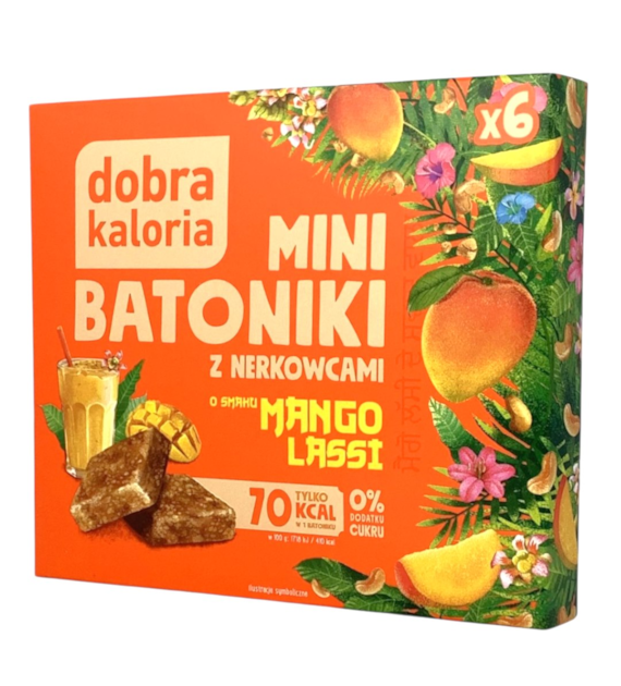 DOBRA KALORIA Mini batoniki o smaku mango lassi z nerkowców (6x17g) KUBARA