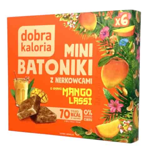 DOBRA KALORIA Mini batoniki o smaku mango lassi z nerkowców (6x17g) KUBARA