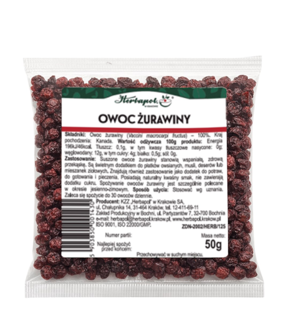 Żurawina owoc 50g HERBAPOL KRAKÓW