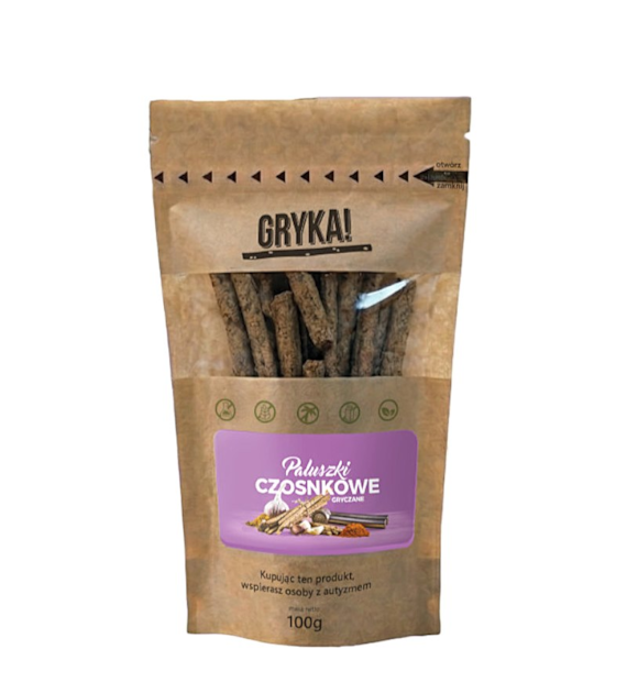 GRYKA! Paluszki gryczane czosnkowe 100g DALEJ RAZEM