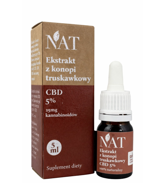 NAT Ekstrakt z konopi Full Spectrum Truskawkowy 5% CBD 5ml