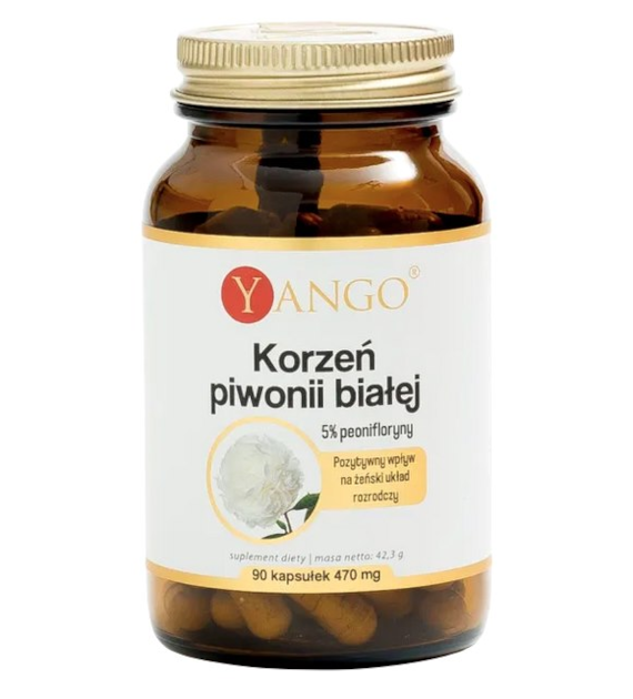 YANGO Korzeń piwonii białej - ekstrakt 380mg, 90 kaps.