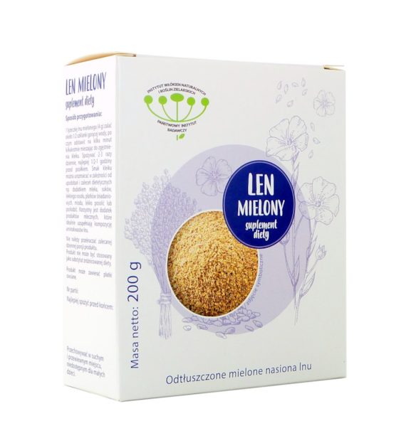 Len mielony odtłuszczony złoty 200g INSTYTUT WNiRZ