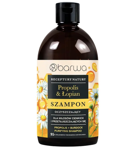 Szampon propolis & łopian oczyszczający 380ml BARWA RECEPTURY NATURY